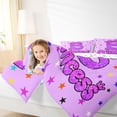thumbnail image 3 of spefrowx Cartoon Princess B Twin Comforter Sets for Girls, Purple Star Bowknot Print Bedding Set, Stars Reversible, 2pcs, 1 Comforter and 1 Pillowcase, 3 of 6