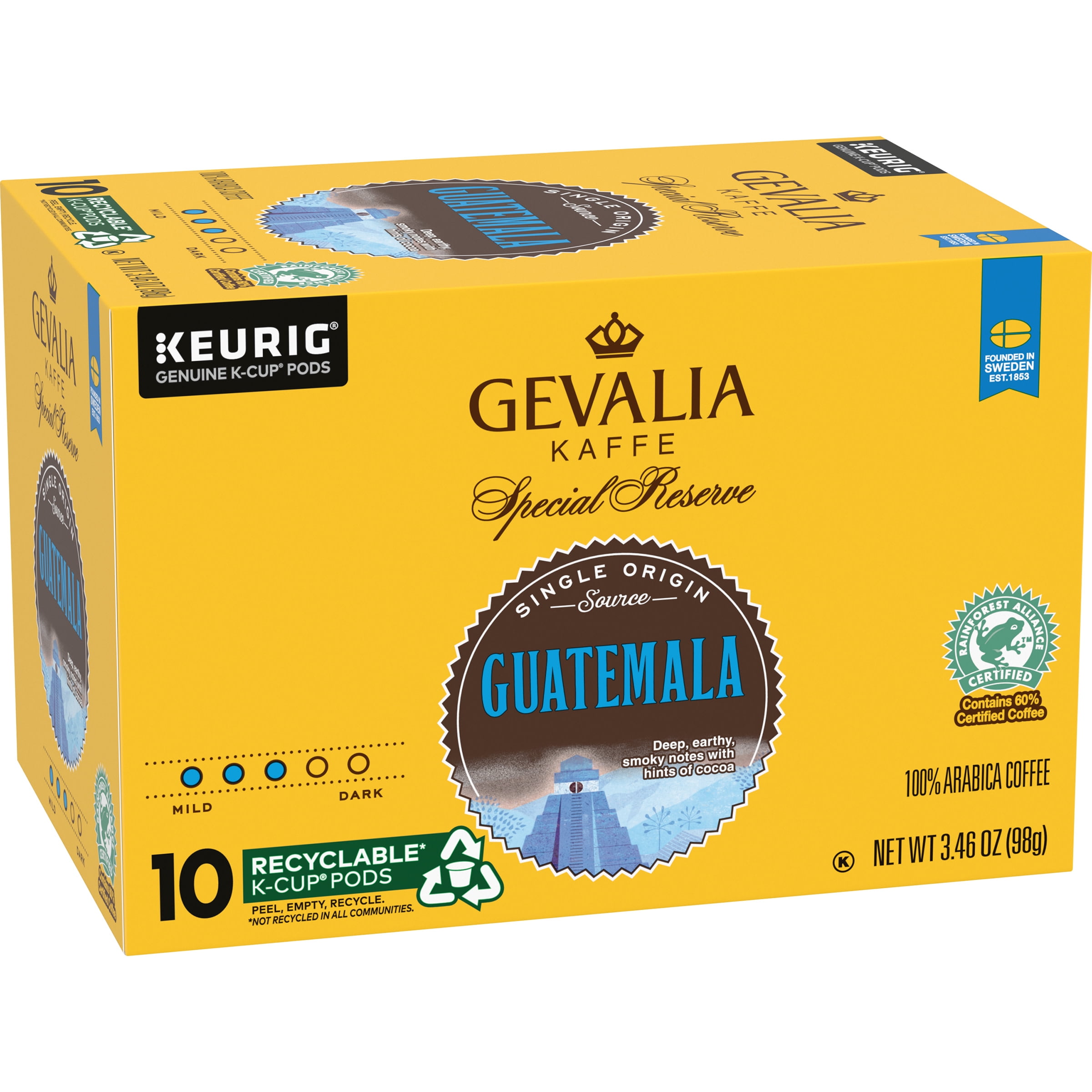 Gevalia Special Reserve Guatemala Coffee KCup Pods, Caffeinated, 10 ct