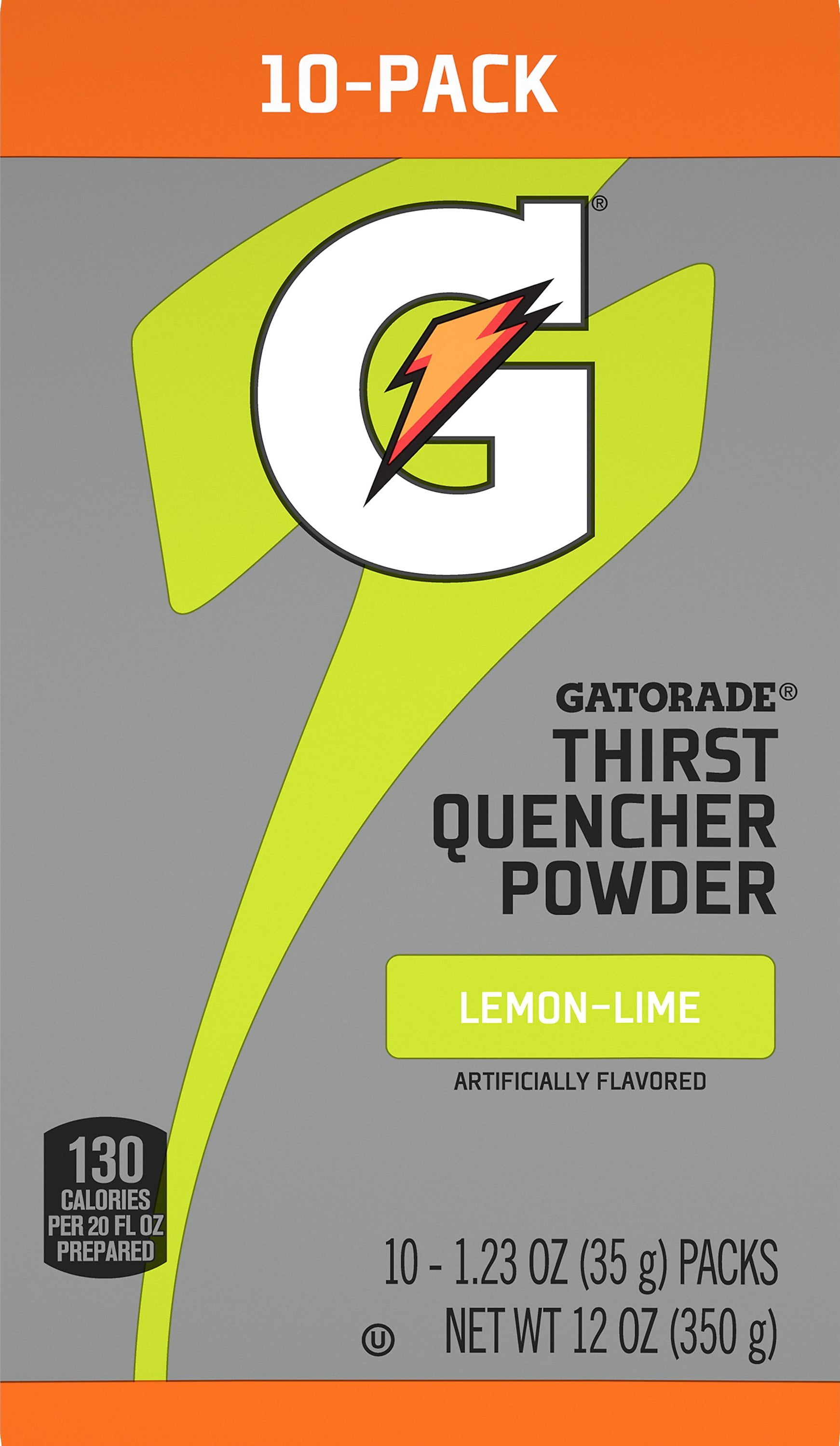(8 pack) Gatorade Thirst Quencher Lemon-Lime Sports Drink Mix Powder, 1.23 oz, 10 Count Packets