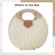 thumbnail image 4 of Bolso de mano de concha de ratán, cartera de mano de paja para mujer, elegante bolso de playa tejido blanco, bolso de paja para mujer, 4 of 5
