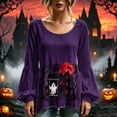 thumbnail image 7 of Sheghy Halloween Costumes for Women Dressy Tops for Women Crew Neck A-Line Button Front for Summer Purple XXL, 7 of 7