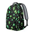 thumbnail image 2 of Alien Planet Black Pattern Backpack for School, Cute School Bag with Adjustable Shoulder Straps and Padded Back, 15.3"x11"x7.1", 2 of 5