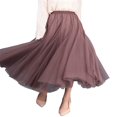thumbnail image 1 of Jupe Longue en Tulle pour Femmes Robe Tutu Plissée en Chiffon Taille Élastique Jupe Midi, 1 of 6