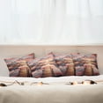 thumbnail image 5 of Ambesonne Lake Throw Pillow Cover Pack of 4, Mesmerizing Sunset Mountains, 4 Pcs-20" x 20", Salmon Purple Grey, 5 of 5