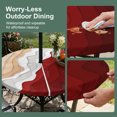 thumbnail image 5 of Round Outdoor Tablecloth with Umbrella Hole and Zipper, Red Coastal Beach Tablecloth with Elastic Waterproof, Farmhouse Abstract Ocean Waves Striped Patio Table Covers for 45" - 54" Pool Tables, 5 of 9