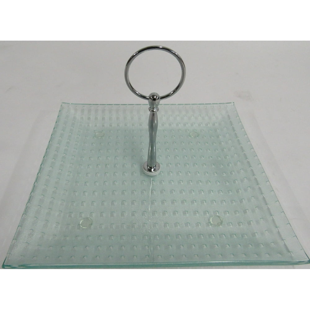 Square 7.75" Glass Tray with Serving Handle