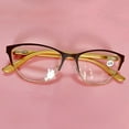 thumbnail image 4 of New Trendy Women's Brown Cat Eye Reading Glasses 1.50, Classic HD Fashion Metal Spring Hinge Readers +1.50, 4 of 6