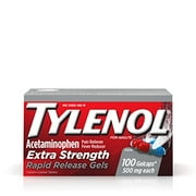 5 Pack Tylenol Acetaminophen Extra Strength Rapid Release Gels 100 Caplets Each