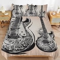 thumbnail image 6 of 3 Pcs Soft Bedding Set, Includes 1 Duvet Cover with Zipper And 2 Pillow,Shams Vintage Guitar With Wings Queen(90"×90"), 6 of 8