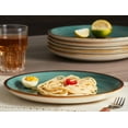 thumbnail image 4 of Ceramic Dinner Plates Set of 6, 10.5 Inch Porcelain Salad Dessert Round Plates, Microwave Oven and Dishwasher Safe, Kitchen Plates for Daily Party Restaurant Teal, 4 of 7