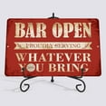 thumbnail image 2 of Vintage Bar Sign Decor Funny Bar Open Metal Signs for Home Bar Man Cave Decor Gifts - 8 X 12 Inches Indoor & Outdoor - Proudly Serving Whatever You Bring, 2 of 7