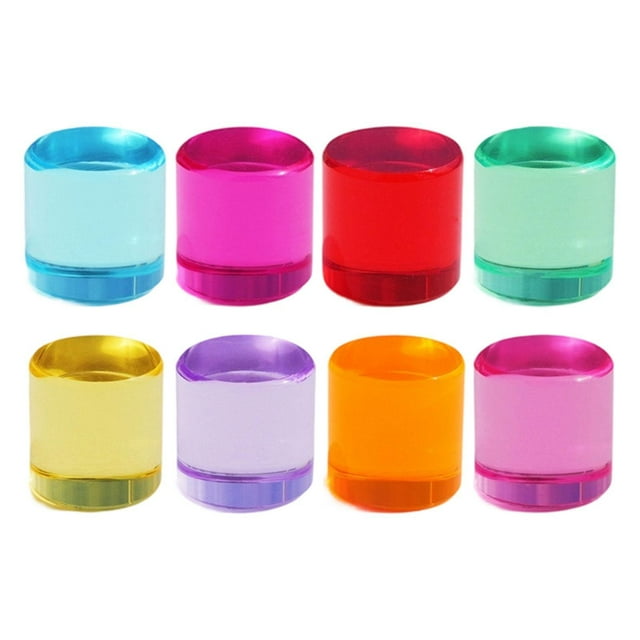 BELOVING 8 Pieces Rainbow Building Blocks Set Gift Rainbow Acrylic Gemstone Cylinders 2.5cm