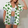 thumbnail image 2 of vigerkar St Patricks Day Shirt Women St Paddy T Shirt Lucky Shamrock Graphic Tees Button Down Blouse Tops (White, XXL), 2 of 7