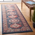 thumbnail image 2 of SAFAVIEH Kashan Laura Bordered Runner Rug, Blue/Ivory, 2'6" x 8', 2 of 8