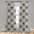 thumbnail image 5 of Ambesonne Grey Abstract Curtains, Northern Tribal Motif, Pair of 28"x84", Black Earth Yellow, 5 of 5