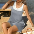 thumbnail image 6 of lcziwo Womens Summer Casual Sleeveless Rompers Vacation Beach Spaghetti Strap Shorts Overalls Solid Causal Cotton Comfy Romper with Pockets Prime By Hour Gray XL, 6 of 9