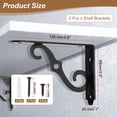 thumbnail image 2 of Uxcell 2 Pcs Soportes Decorativos para Estantes, Soportes para Estantes Flotantes de 5" x 3" para Estanterías de Pared, Negro, 2 of 7