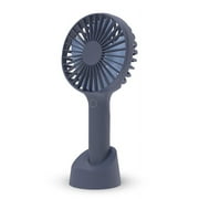 Mini Hands Free Fan Rechargeable, 3 Wind Speeds 2500mAh Battery Capacity with Stand Base for Outdoor Walking Royal blue