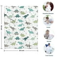 thumbnail image 4 of White Cartoon Dinosaurs Triangles Plants Pattern Blanket,Comfortable Soft Flannel Throw Blanket,All Season,Warm Lightweight Blankets for Sofa Bed Couch Living Room Chair,30"x40", 4 of 4