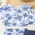 thumbnail image 5 of CAICJ98 Girls Swimsuit 4 Piece Bathing Suits Cute Bow Tropical Floral Bikini Tankini Sets with Cover Ups Beach Skirt (Navy,8-9 Years), 5 of 6