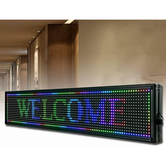 40x8" LED Sign Programmable Scrolling Message Display Board Advertising Ultra-thin Flexible Bluetooth LED Screen Car LED Sign with WiFi USB for Advertising Programmable Scrolling Sign Message Board