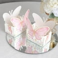 thumbnail image 4 of Efavormart 25 Pack White Pink Glitter Butterfly Theme Paper Food Trays, Floral Print Disposable Snack Serving Trays - 6"x7", 4 of 11