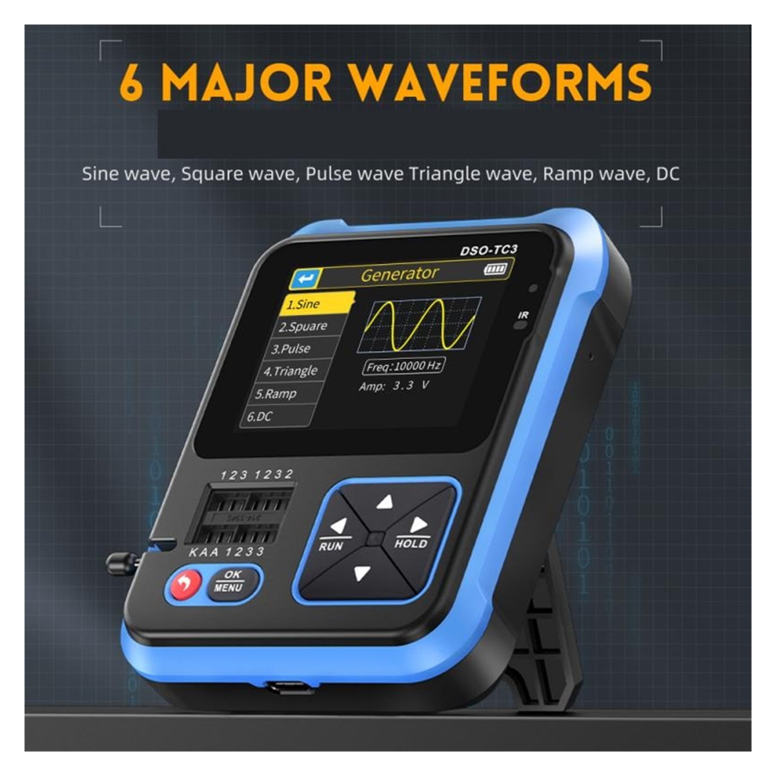 Signal Generator Portable Digital Oscilloscope 3-in-1 Oscilloscope Transistor Tester Multimeter ,Professional Designed