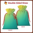 thumbnail image 2 of Fuzoiu Teal To Yellow Gradient Print Christmas Gift Bag,Burlap Gift Bag with Drawstring Closure & Hang Tag,Perfect for Holidays, Birthdays, and Special Occasions-Medium, 2 of 7
