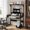Black, variant on MIN EN WIN Retro Computer Desk with Storage Shelf and Keyboard Tray, Industrial Style Gaming Desk for Home Office, Rustic Brown