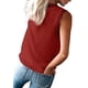 thumbnail image 3 of Camiseta de Tirantes Holgada Sin Mangas con Cuello en V y Encaje de Pestañas de Verano, Color Rojo Vino, Talla XXL, 3 of 10