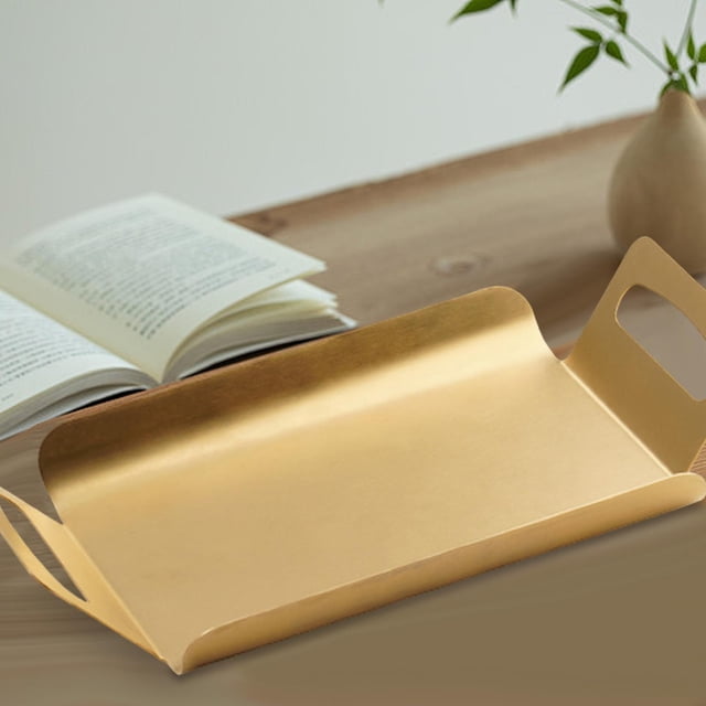 Bandeja rectangular para servir, bandeja para mesa de café, bandeja de almacenamiento multifuncional, plato para aperitivos de frutas para sala de estar, comidas, tocador de baño 36 x 24 cm