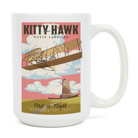 

15 fl oz Ceramic Mug Kitty Hawk North Carolina First in Flight Dishwasher & Microwave Safe