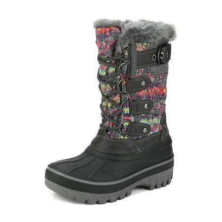 

Dream Pairs Kids Boys & Girls Snow Boots Insulated Waterproof Winter Snow Boots KRIVER-1 GREY/MULTI Size 11