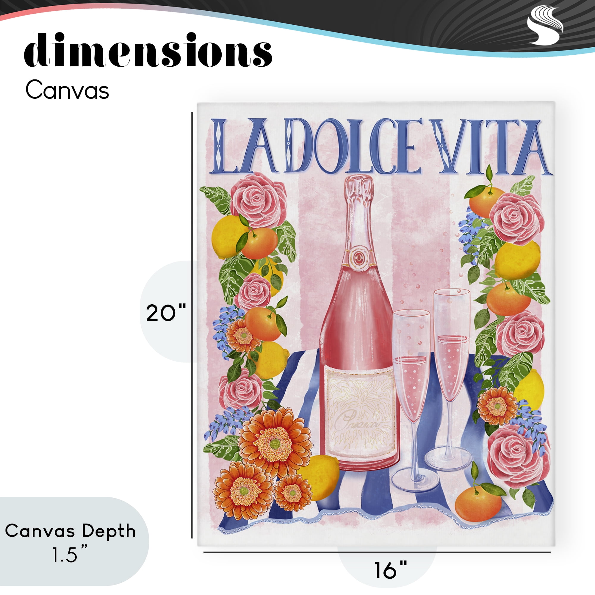 Stupell Industries Pink Champagne Picnic Canvas Wall Art, design by Lori Mosley