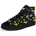 thumbnail image 5 of Aidianart Mens Dinosaur High Top Canvas Sneakers High Top Shoes Size 8.5, 5 of 5
