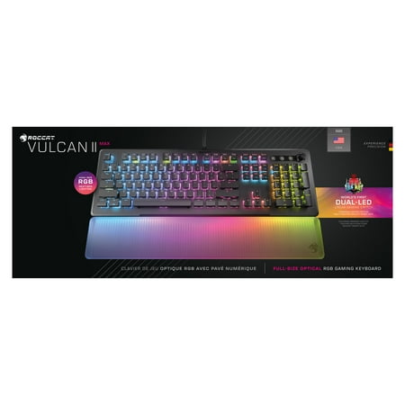 ROCCAT - Vulcan II Max Full-size Wired Keyboard with Optical Titan Switch, RGB Lighting, Aluminum Top Plate and Palm Rest - Black