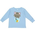 thumbnail image 3 of Inktastic Cute Cat, Little Cat, Kitty, Kitten, Fish Bowl Girls Long Sleeve Toddler T-Shirt, 3 of 5