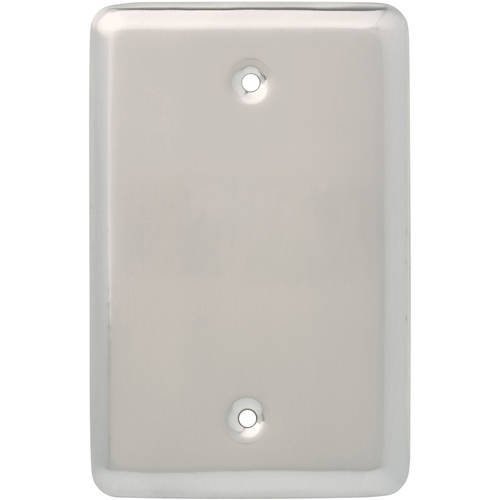 Franklin Brass Stamped Round Single Blank Wall Plate in Satin Nickel
