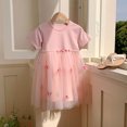 thumbnail image 2 of Girls' Dresses Toddler Summer Skirt Embroidery Short Sleeve Dress Children Birthday Pageant Party Princess Dress Size 1 Y-2 Y, 2 of 5