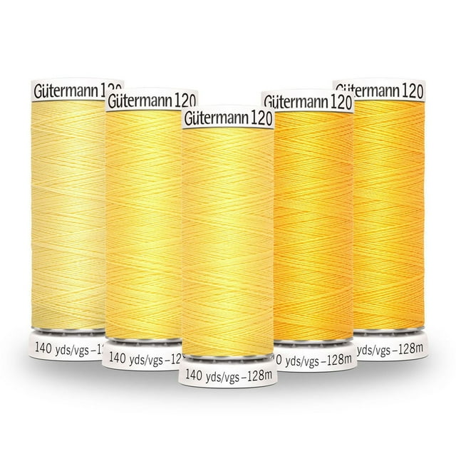 Gutermann 120 100% Polyester All Purpose Thread in Colour Gradient Pack of 5