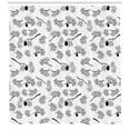 thumbnail image 3 of Ambesonne Pine Cone Shower Curtain, Monochrome Fir Leaves, 69"Wx70"L, Black and White, 3 of 3
