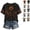 Black, variant on Clossjun Women's Vintage Halloween Shirts Skeleton Print Short Sleeve Fall Wear T-Shirts for Party Streetwear L