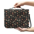 thumbnail image 3 of ZUXONGSY Boho Floral Butterfly Moon Print PU Leather Bible Cover for Women Men Large Bible Book Carrying Case with Detachable Wristlet Strap Scripture Bag for Church Journal Case, L, 3 of 7