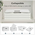 thumbnail image 3 of Medium 15" 21 Quart Collapsible Stackable Storage Bins with Lids, 3 Packs White Foldable Fabric Closet Boxes Heavy-duty Linen Cube Baskets Container for Bedroom Office (15 x 11 x 8), 3 of 13