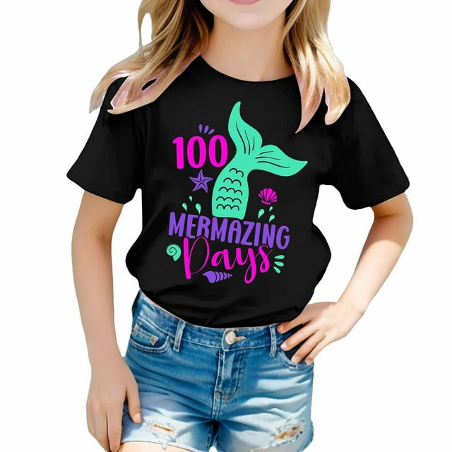 TZEWGL Chemise Décontractée pour Fille Garçon Mignonne à Imprimé Graphique Col Rond Manches Courtes Vêtements pour Infnants Taille 3-4T