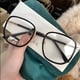 thumbnail image 2 of Gafas de bloqueo azul ultraligeras para mujer, montura verde Retro, gafas lisas, bisel de luz azul, gafas transparentes, 2 of 5