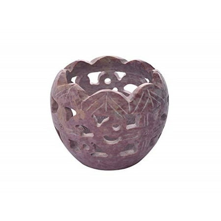 - storeindya Diwali Gift Decoration Soapstone Tea Light Candle Holder Globe Jali Design Home Decor