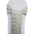 thumbnail image 1 of Wedding Linens Inc. (10 pcs) 7.5'' x 108" Jacquard Damask Polyester Chair Sashes - Silver, 1 of 1