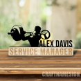 thumbnail image 2 of Craftnamesign Custom Wooden Powerlifting Workout Desk Name Plate, Deadlift Barbell Metal Nameplate, 2 of 5