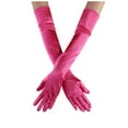 thumbnail image 2 of MRULIC gloves for women Opera Dance Elbow Finger 1920s Bridal Long Length Gloves Satin Women's Gloves Gloves Hot Pink + One size, 2 of 7